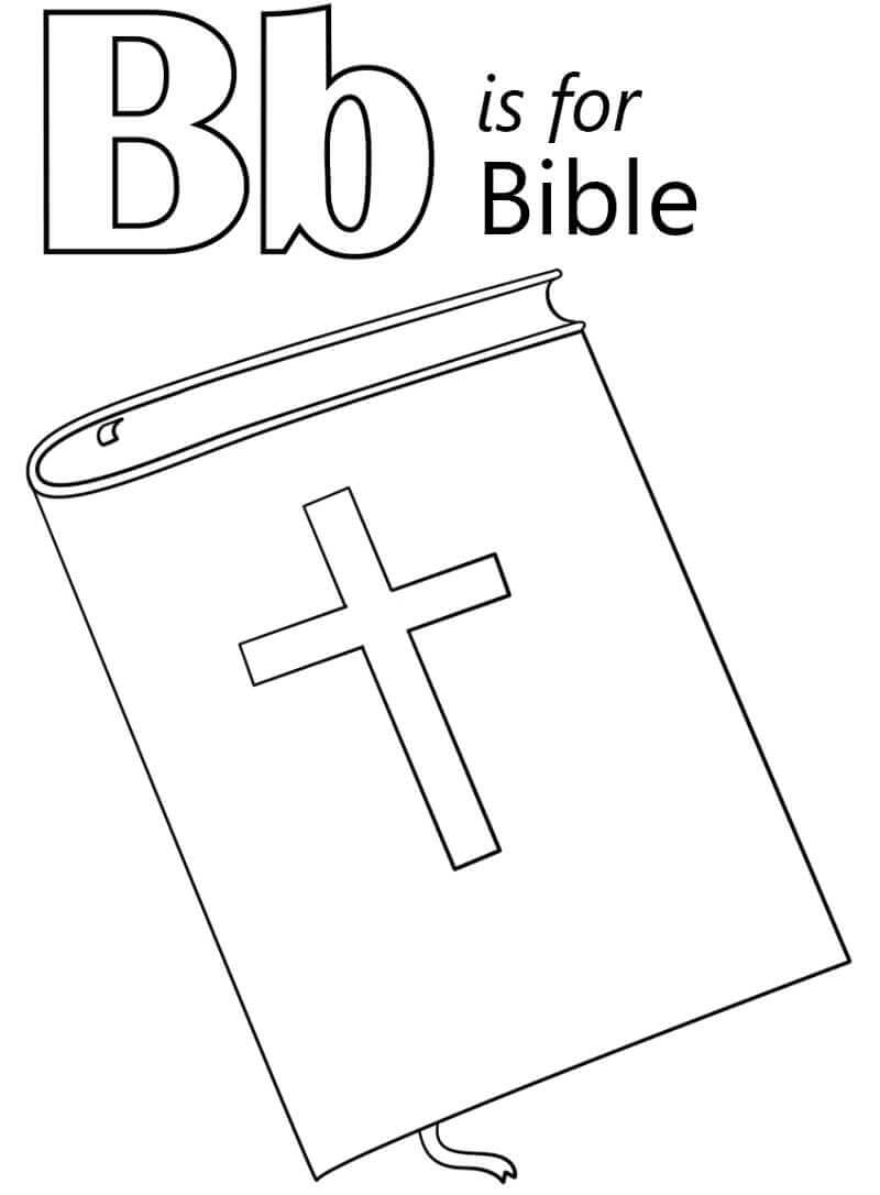Dibujo de Biblia Letra B para Colorear