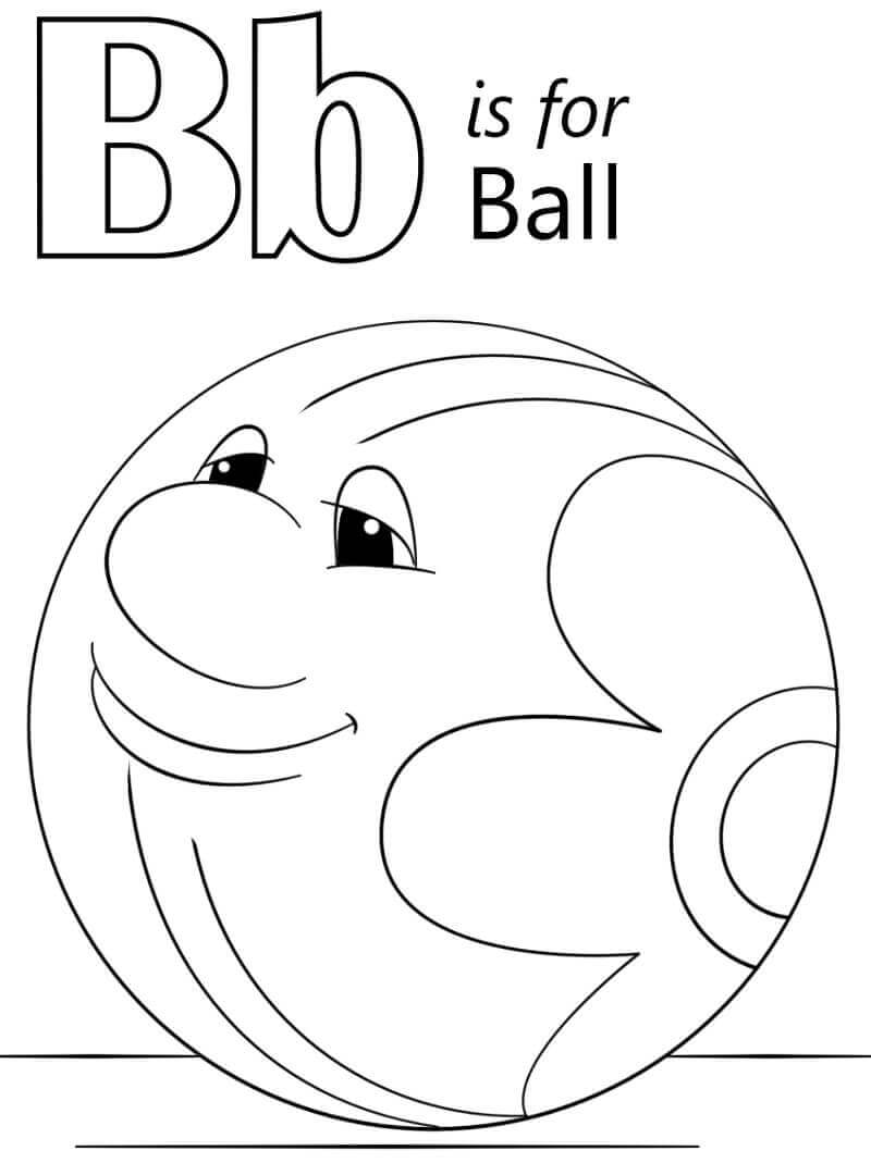 Dibujo de Bola Letra B para Colorear