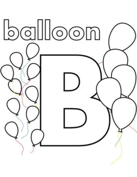 Dibujo de Globo Letra B para Colorear