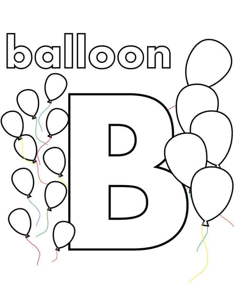 Dibujo de Globo Letra B para Colorear