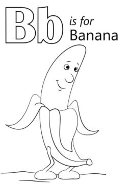 Dibujo de Letra de Platano B para Colorear
