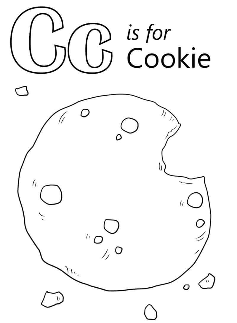 Dibujo de Letra de Galleta C para Colorear