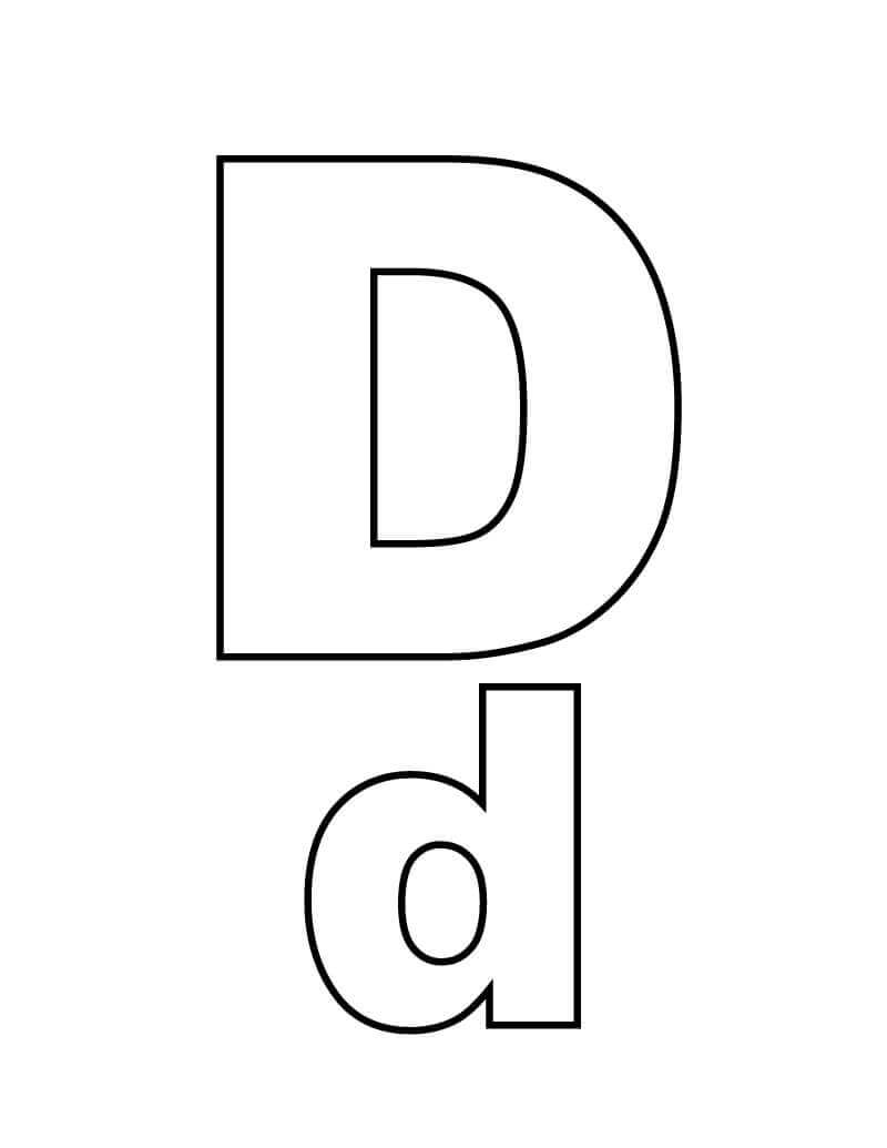 Dibujo de Letra D 1 para Colorear