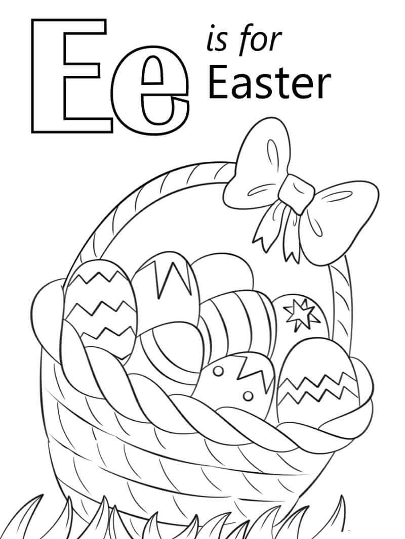 Dibujo de Letra de Pascua e para Colorear