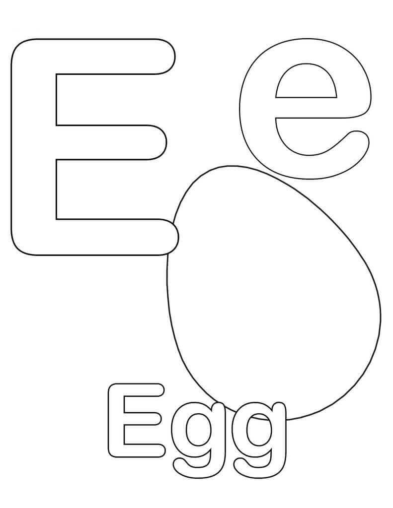 Dibujo de Letra e 10 para Colorear