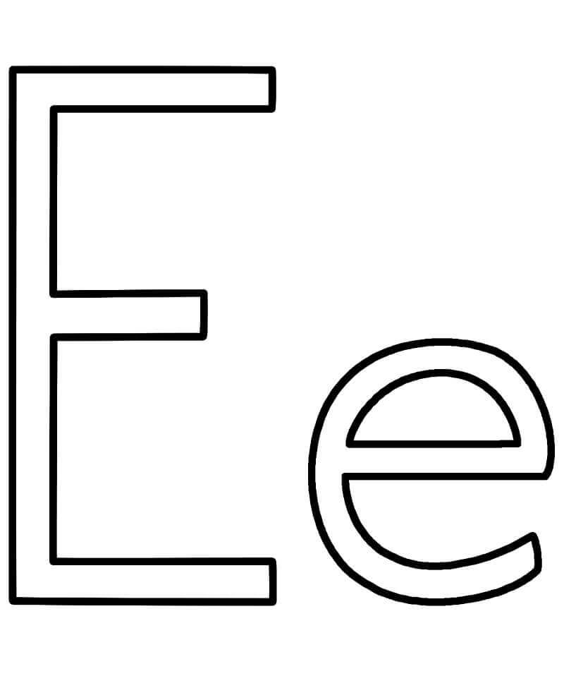 Dibujo de Letra e 4 para Colorear