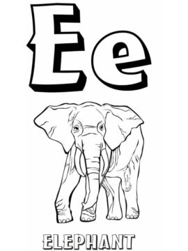 Dibujo de Letra e 6 para Colorear