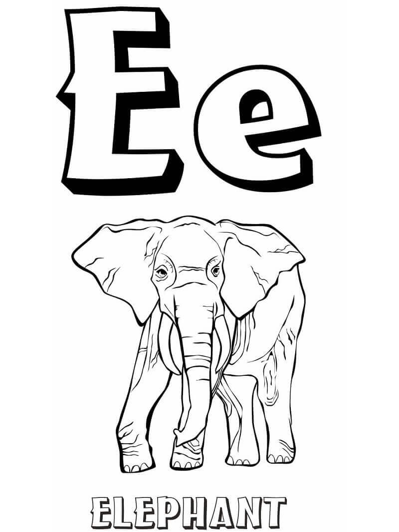 Dibujo de Letra e 6 para Colorear