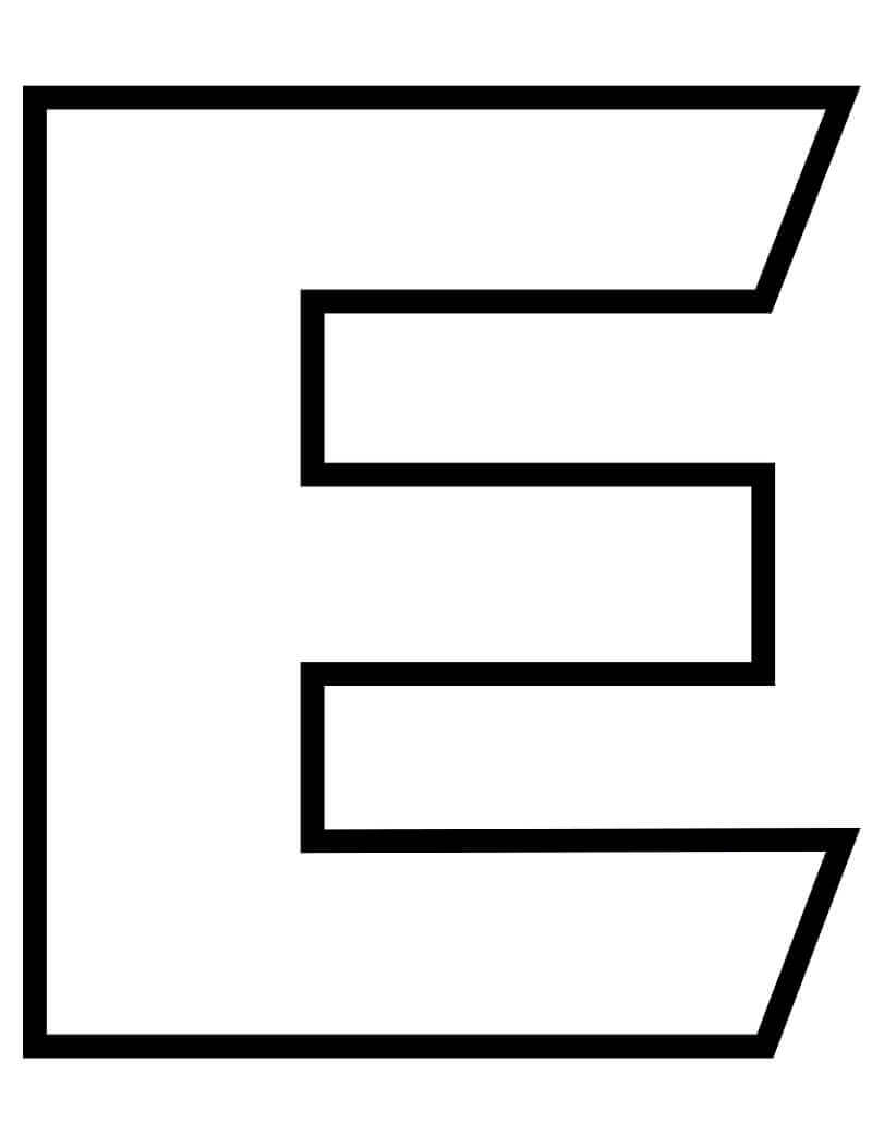 Dibujo de Letra e 7 para Colorear
