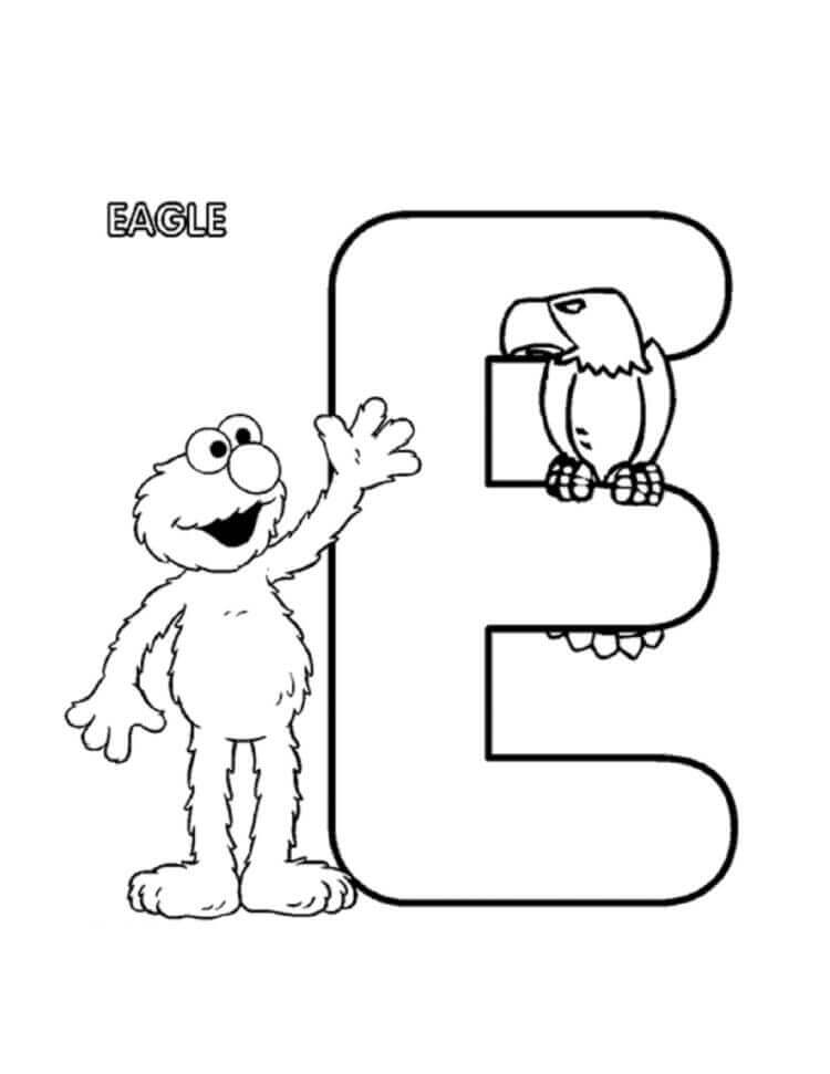 Dibujo de Letra e 9 para Colorear
