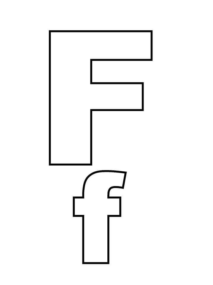 Dibujo de Letra F 1 para Colorear