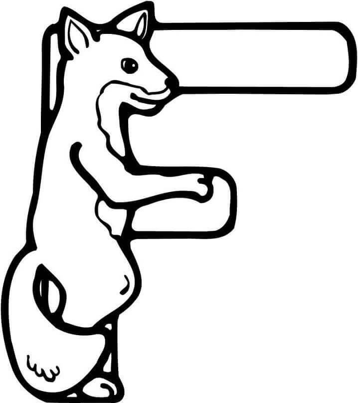 Dibujo de Letra F 4 para Colorear