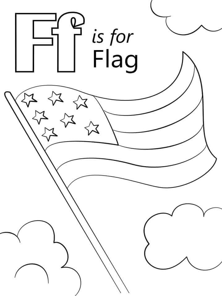 Dibujo de Marcar Letra F para Colorear