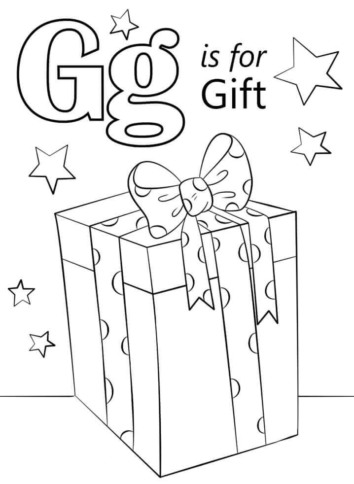 Dibujo de Carta de Regalo G para Colorear