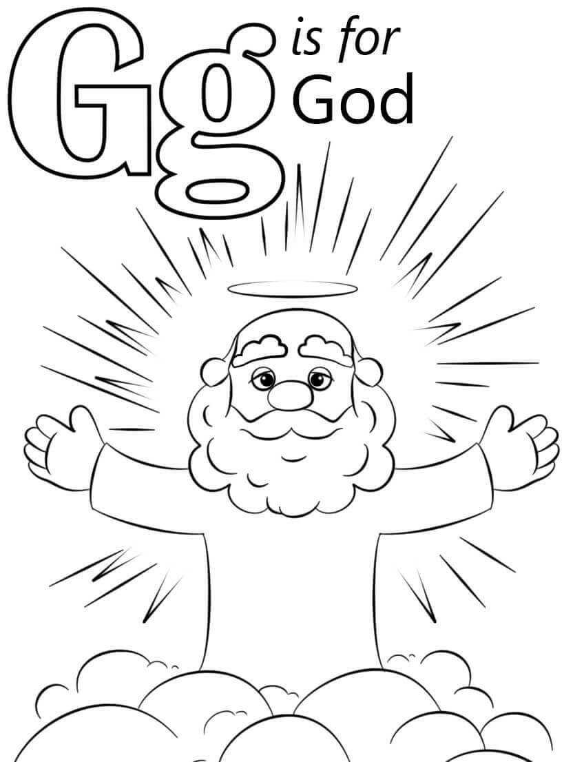Dibujo de Dios Letra G para Colorear