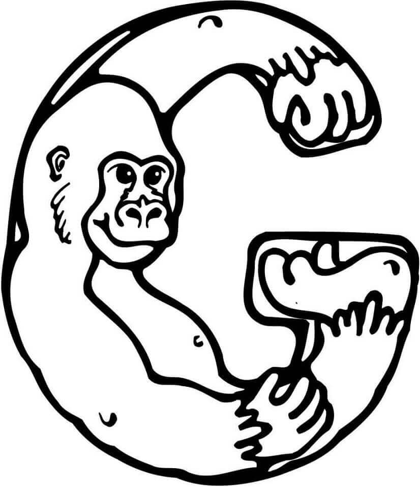 Dibujo de Godzilla Letra G para Colorear