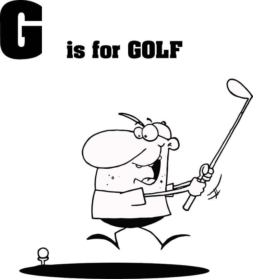 Dibujo de Golf Letra G para Colorear