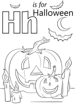 Dibujo de Vispera de Todos los Santos Letra H para Colorear