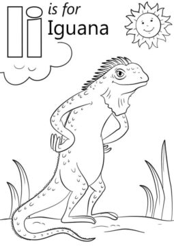 Dibujo de Letra Iguana I para Colorear