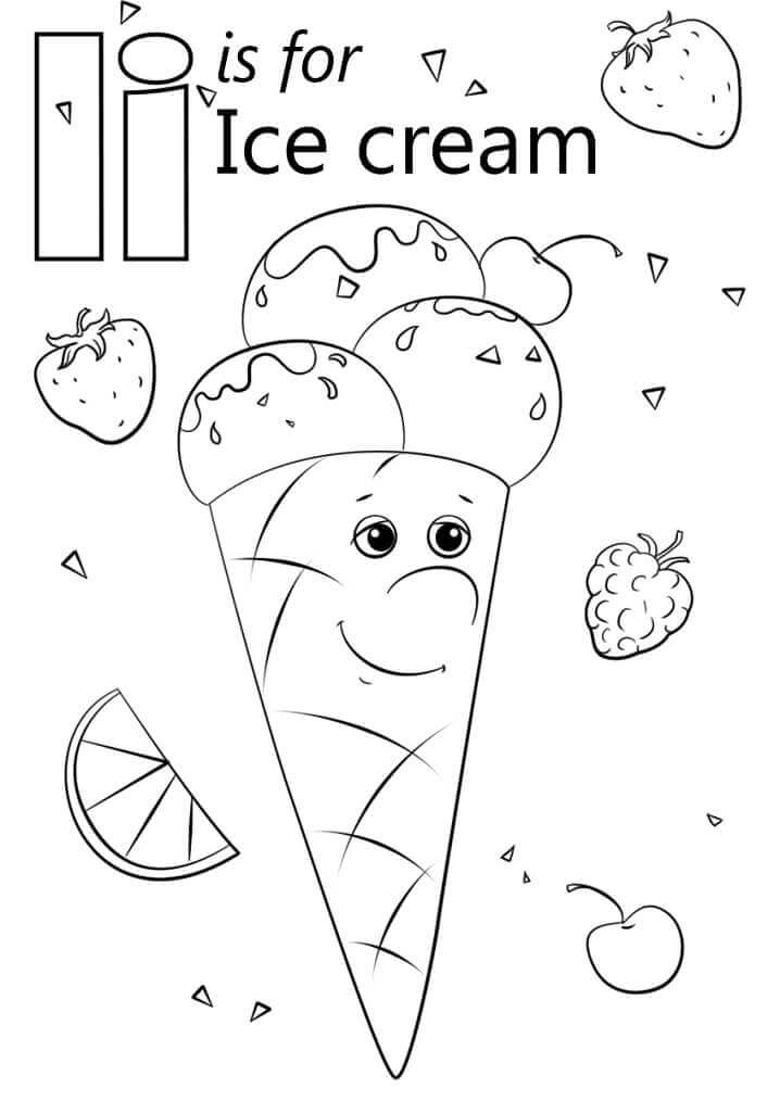 Dibujo de Letra de Helado I para Colorear