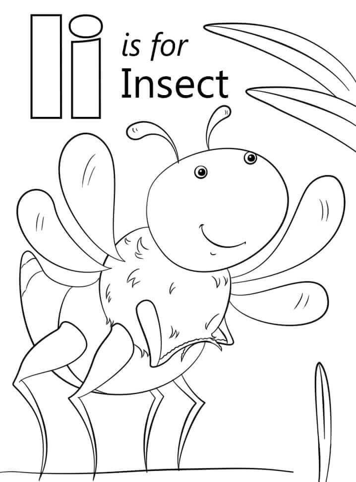 Dibujo de Letra de Insecto I para Colorear