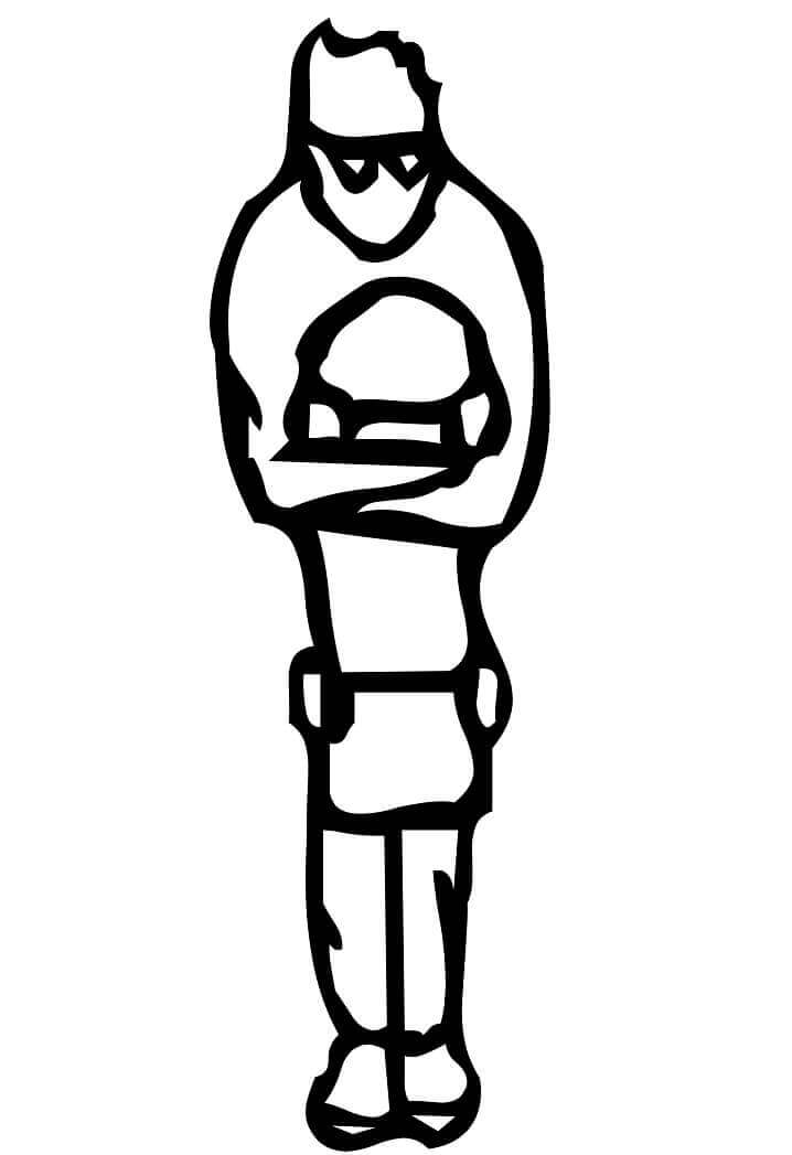 Dibujo de Letra I Dos Personas para Colorear