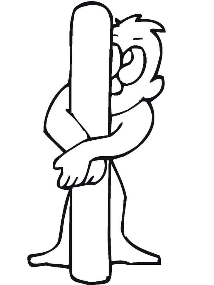 Dibujo de Letra I Mono para Colorear