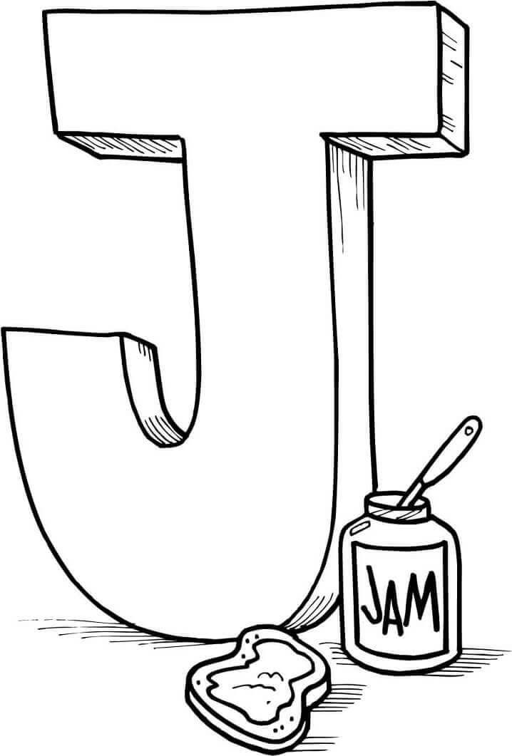 Dibujo de Jam Letra J para Colorear
