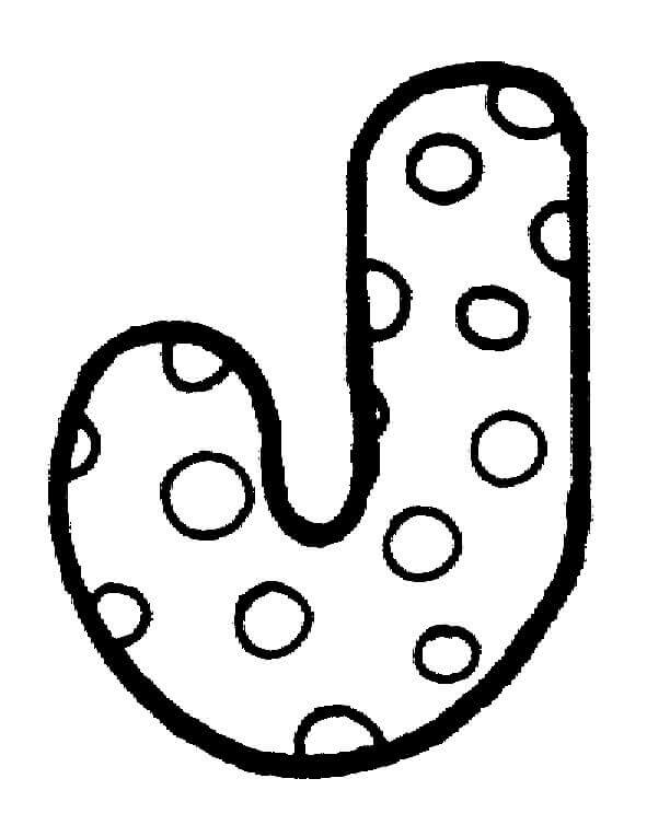 Dibujo de Letra J Lunares para Colorear