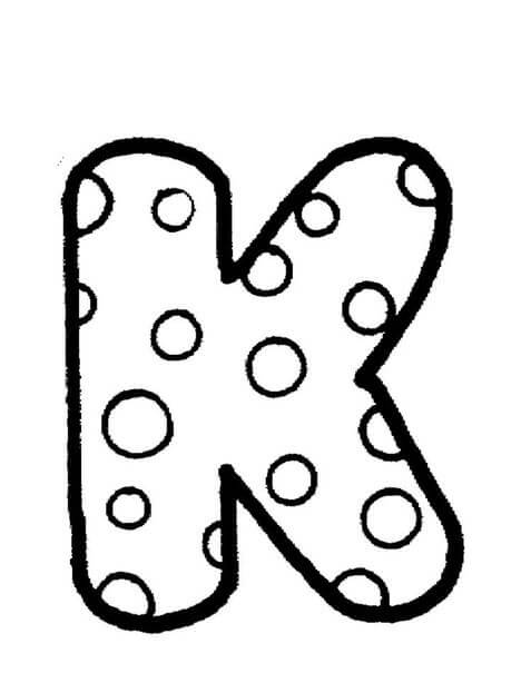 Dibujo de Impresionante Letra K para Colorear