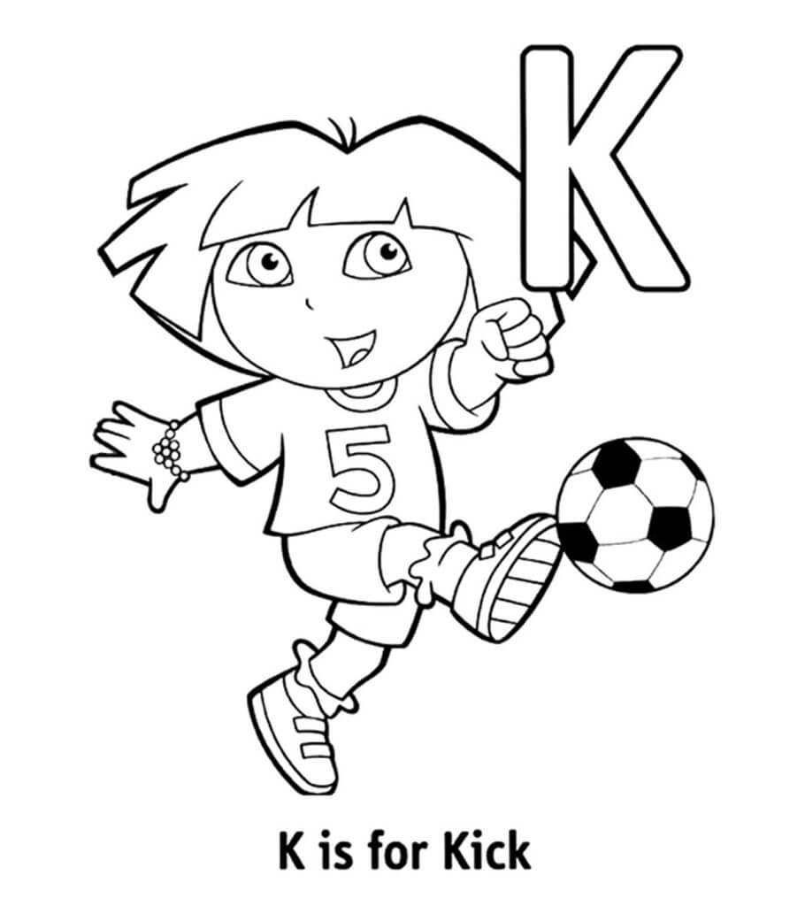 Dibujo de K Es para Kick para Colorear