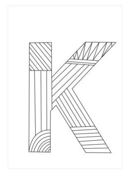 Dibujo de Letra Zentangle K para Colorear