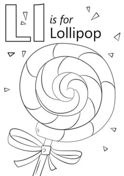 Dibujo de Piruleta Letra L para Colorear