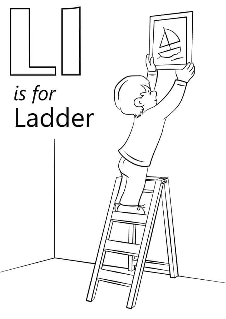 Dibujo de Escalera Letra L para Colorear