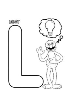 Dibujo de Letra Ligera L para Colorear