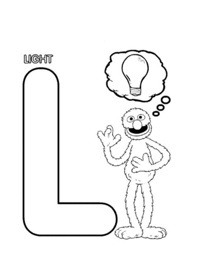 Dibujo de Letra Ligera L para Colorear