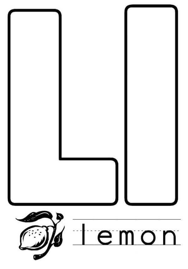 Dibujo de Limón L para Colorear