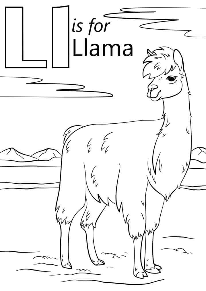Dibujo de Llama Letra L para Colorear