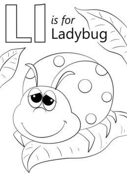Dibujo de Mariquita Letra L para Colorear