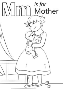 Dibujo de Madre Letra M para Colorear