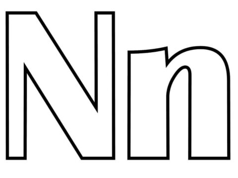 Dibujo de Letra N N para Colorear