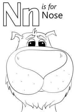 Dibujo de Nariz Letra N para Colorear