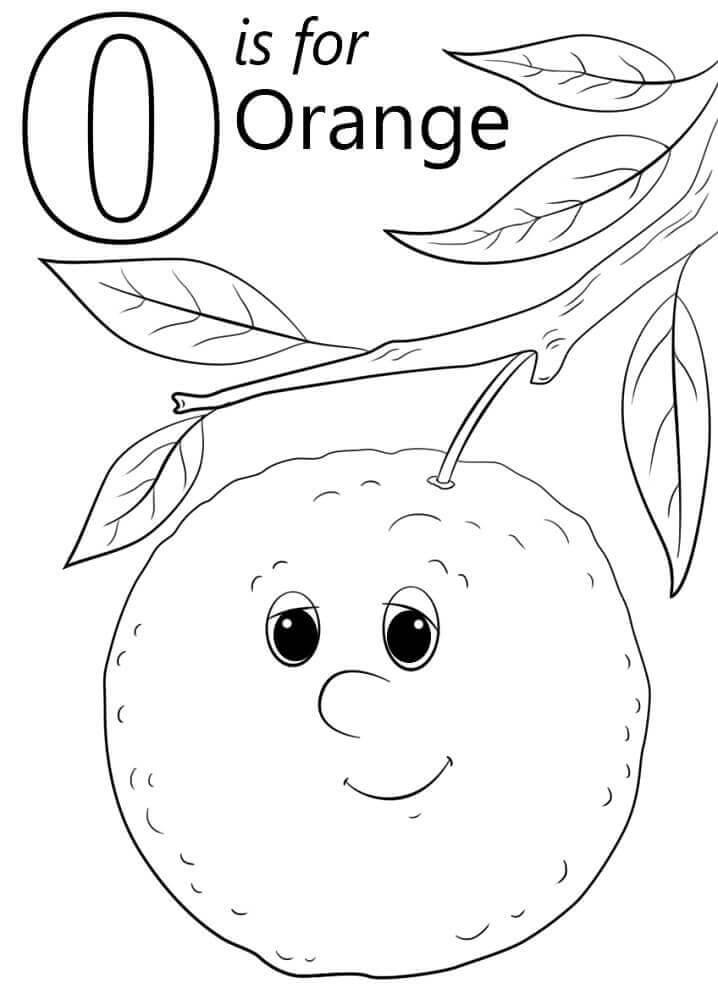 Dibujo de Letra Naranja o para Colorear