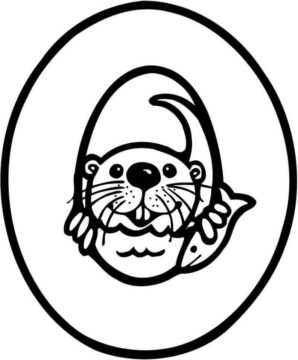 Dibujo de Nutria Letra o para Colorear