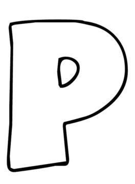 Dibujo de Letra Simple P para Colorear