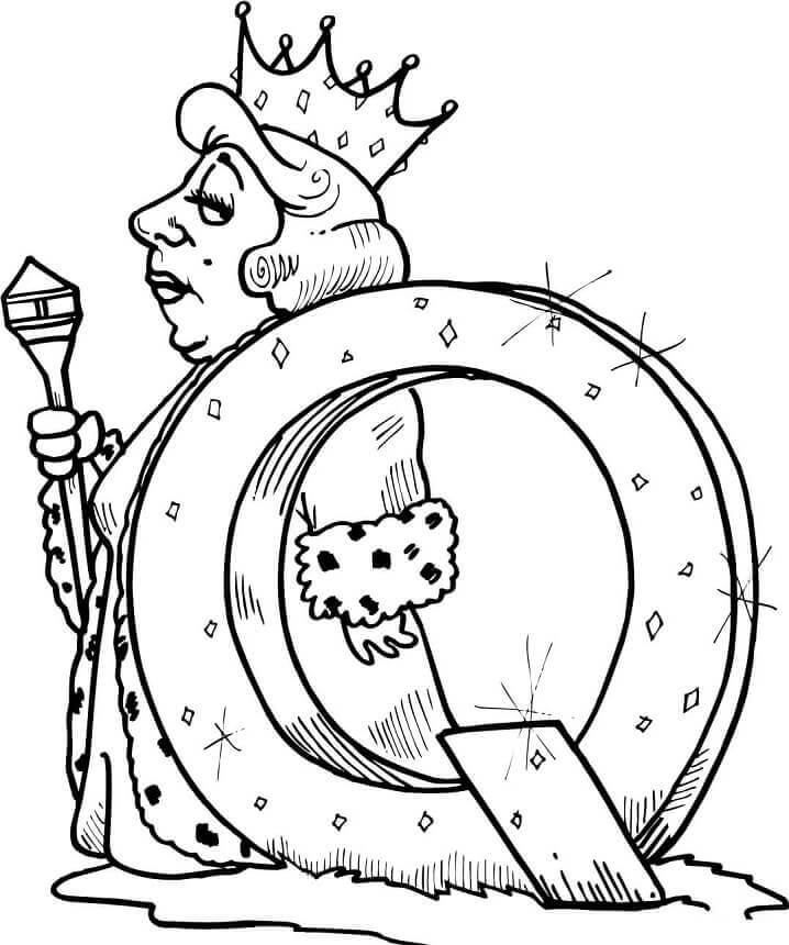 Dibujo de Queen Letter Q para Colorear