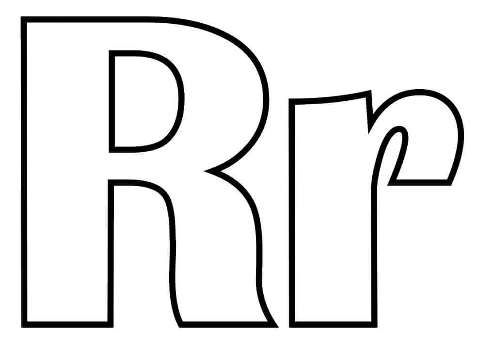 Dibujo de Letra R R para Colorear