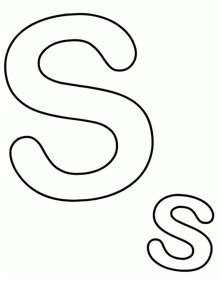 Dibujo de Letra Simple S para Colorear