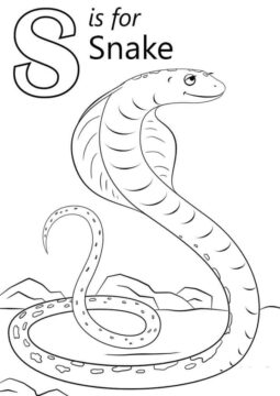 Dibujo de Serpiente Letra S para Colorear