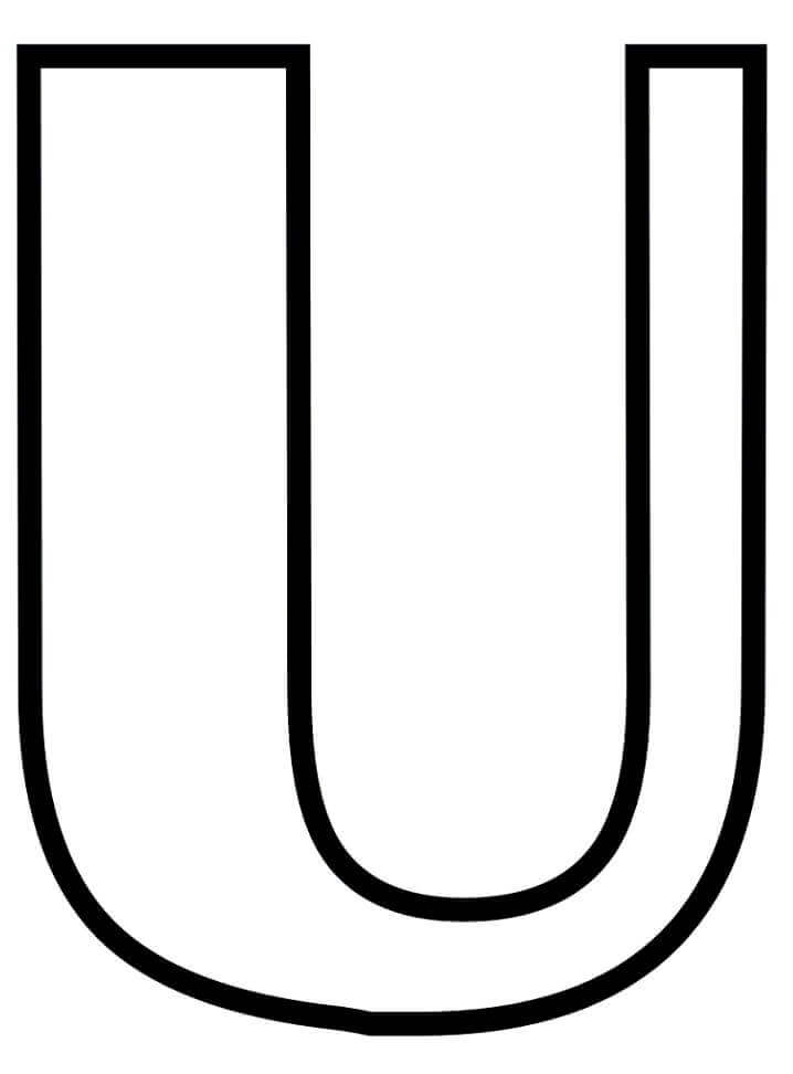 Dibujo de Letra U 2 para Colorear